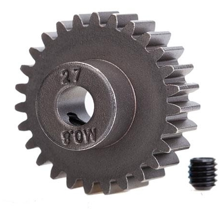 Engranaje, piñón de 27 dientes (32 p) (acero)/tornillo de fijación
