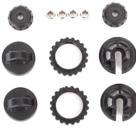 Tapas y retenedores de resorte, amortiguador GTR (tapa superior (2)/bolas huecas (4)/tapa inferior