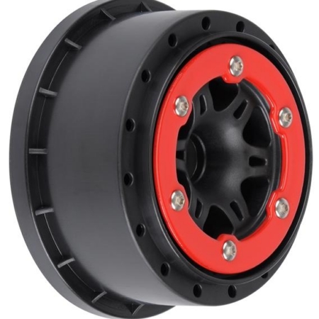 Seis ruedas delanteras con bloqueo de talón rojo/negro (2 unidades) (PRO271404)