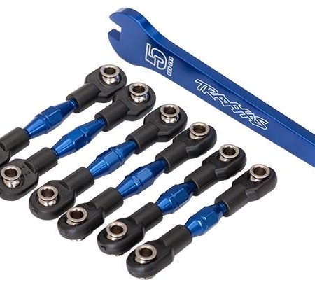 Tensores, aluminio (anodizado azul), enlaces de inclinación, 32 mm (delantero) (2)/ enlaces de inclinación