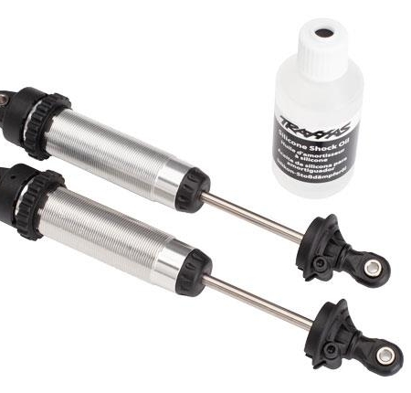 Amortiguadores, GTR, 134 mm, aluminio plateado (completamente ensamblados sin resortes) (delanteros, roscados)