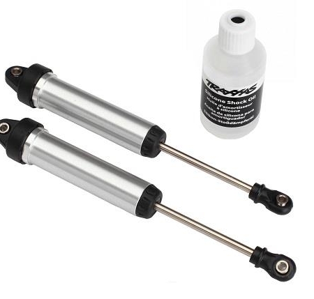 Amortiguadores, GTR, 134 mm, aluminio plateado (completamente ensamblados sin resortes) (delanteros, sin amortiguadores)