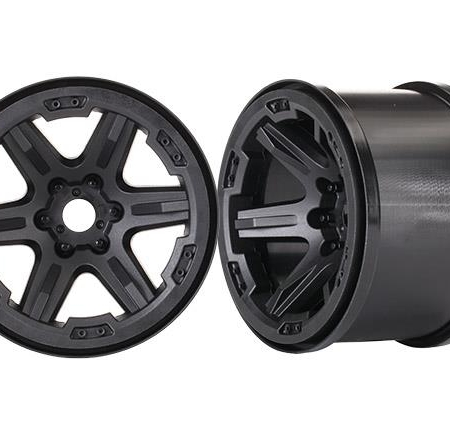 Ruedas, 3.8' (negras) (2) (17 mm estriadas)