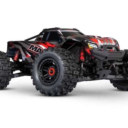 Camión monstruo eléctrico sin escobillas Traxxas Wide Maxx 4x4 a escala 1/10, VXL-4S, TQi - ROJO