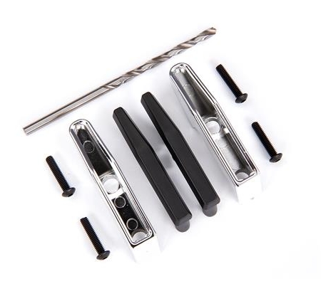 Almohadillas de parachoques/protectores de parachoques (cromados)/ 2,5 x 10 BCS (4)/ broca de 2,7 mm (compatible con parachoques delanteros n.° 9126 o n.° 9127)