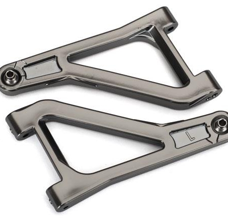 Brazos de suspensión superiores cromados en negro satinado (izquierdo y derecho)