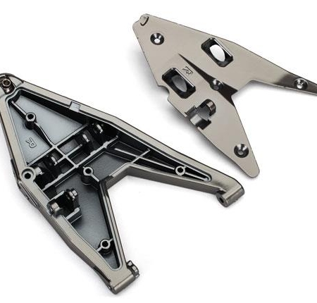 Brazo de suspensión inferior derecho/inserto del brazo (cromado negro satinado) (montado con