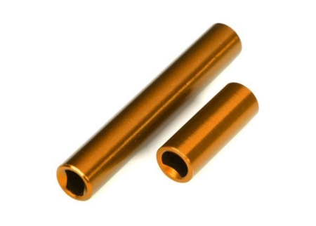Ejes de transmisión, centrales, hembra, aluminio 6061-T6 (anodizado naranja) (delantero y trasero) (para usar con ejes de transmisión centrales de metal n.° 9751) (se adapta a vehículos TRX-4M de 1/18 con distancia entre ejes de 161 mm)