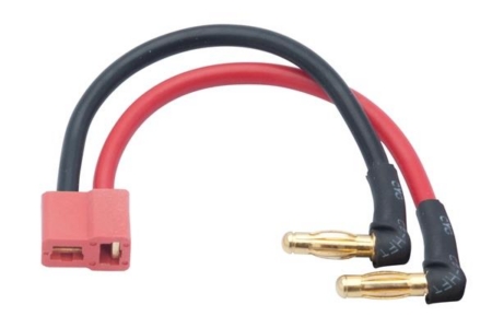 Cable adaptador para carcasa rígida de polímero de litio LRP (conector de 4 mm a conector Deans), 65834