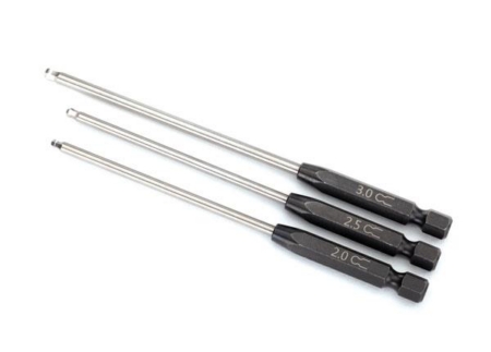 Juego de puntas Traxxas Speed ​​Bit, destornillador hexagonal, punta esférica de 3 piezas (2,0 mm, 2,5 mm, 3,0 mm), 1/4', TRX8716X