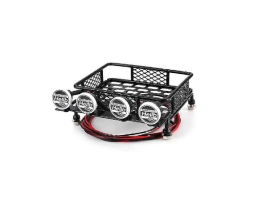 Baca para techo de metal a escala para Crawler 1/10 con luces (115x107mm)