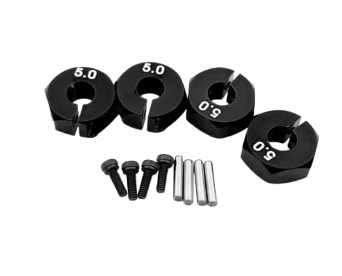 Hexágonos 5mm de aluminio Negro para 1:10 (4pcs)