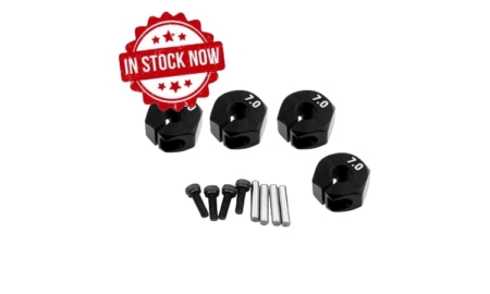 Hexágonos 7mm de aluminio Negro para 1:10 (4pcs)