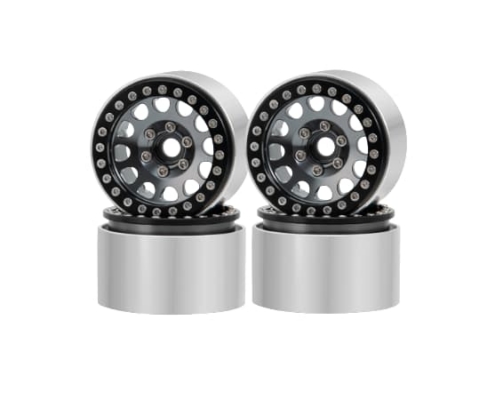 Llantas aluminio Beadlock Gris/Negro 1.9" Crawler (4pcs)