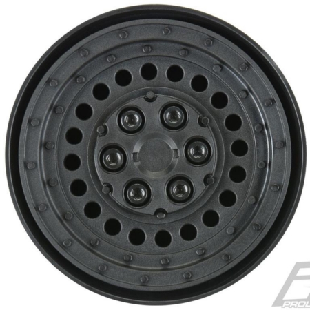 Ruedas dobles Carbine de plástico negro de 1,9" con bloqueo interno de talón (2) para Rock Crawlers, delanteras o traseras (PRO278600)