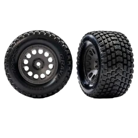 Ruedas delanteras Traxxas Mini XRT con neumáticos Gravix, Gris (2pcs) TRX10772-GRAY