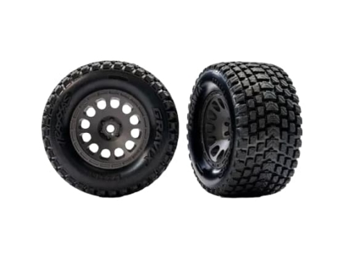 Ruedas delanteras Traxxas Mini XRT con neumáticos Gravix, Gris (2pcs) TRX10772-GRAY