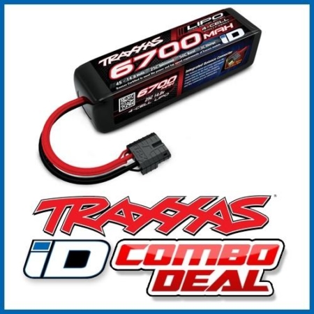 Celda de energía LiPo 6700 mAh, 14,8 V, 4S, 25 C, ID Combo con Traxxas Car