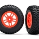 Neumáticos y ruedas, ensamblados, pegados (ruedas SCT Split-Spoke naranjas, ruedas todoterreno SCT)