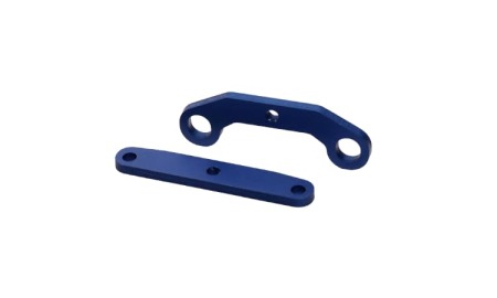 Barras de unión de mamparo Traxxas XO-1 delanteras y traseras, aluminio (anodizado azul), TRX6423
