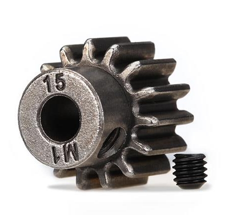 Engranaje, piñón de 15 dientes (paso métrico de 1,0) (compatible con eje de 5 mm)/Juego S, TRX6487X