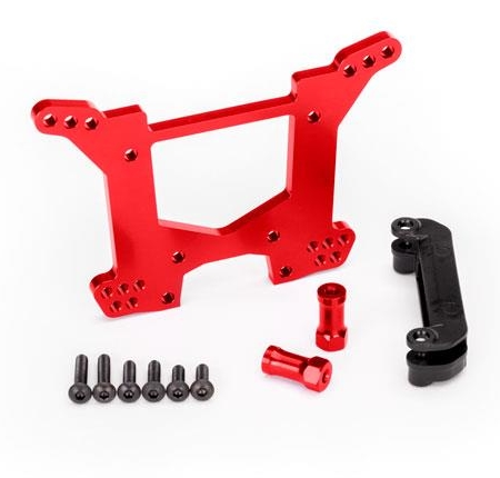 Torre de amortiguación trasera, aluminio 7075-T6 (anodizado rojo) (1)/soporte de montaje en la carrocería (1)