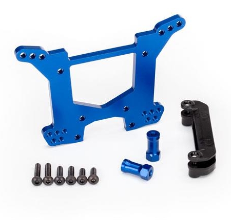 Torre de amortiguación trasera, aluminio 7075-T6 (anodizado azul) (1)/soporte de montaje en la carrocería (1)