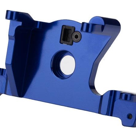 Soporte de motor, aluminio 6061-T6 (anodizado azul)