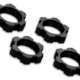 Tuercas de rueda estriadas de 17 mm, dentadas (anodizadas en negro) (4)