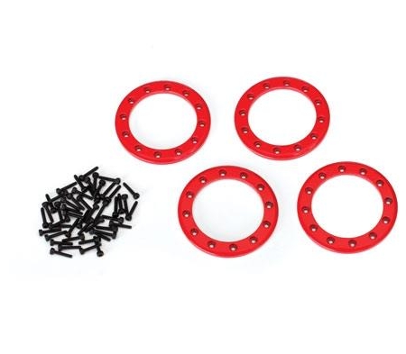 Anillos Beadlock, rojos (1,9') (aluminio) (4)/ 2x10 CS (48)