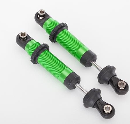 Amortiguadores, GTS, aluminio (anodizado verde) (ensamblados con resorte, #TRX8260G