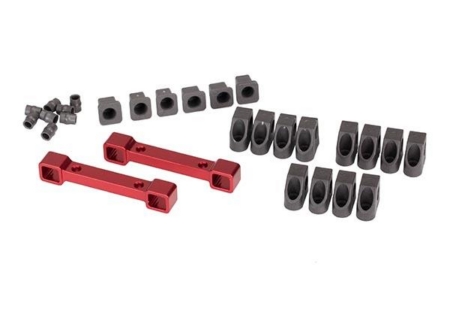 Soportes, brazos de suspensión, aluminio (anodizado rojo) (delantero y trasero, #TRX8334R