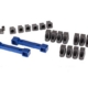 Soportes, brazos de suspensión, aluminio (anodizado azul) (delantero y derecho, #TRX8334X