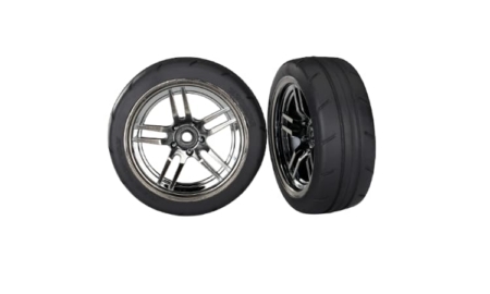 Ruedas Traxxas 4-Tec delanteras cromado negro TRX8373