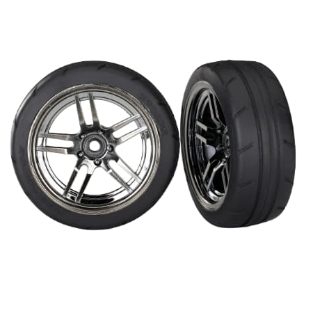 Ruedas Traxxas 4-Tec delanteras cromado negro TRX8373