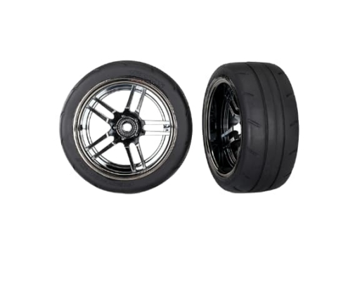 Ruedas Traxxas 4-Tec (cromado negro de radios divididos) (2pcs) TRX8374