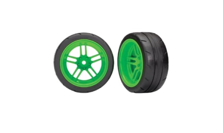 Ruedas Traxxas 4-Tec Traseras (radio dividido verde) (2pcs) TRX8374G