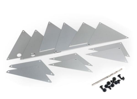 Chasis tubular, paneles interiores (aluminio plateado) (delantero (2)/ paso de rueda (4)/ medio