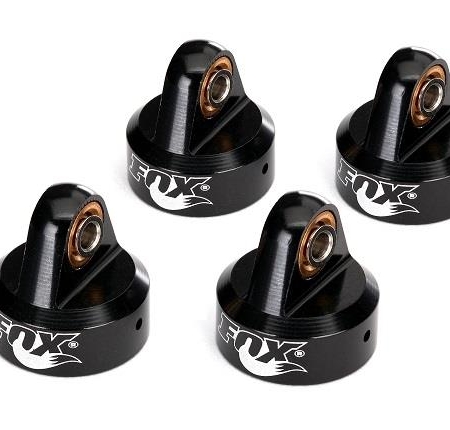 Tapas de amortiguador, aluminio (anodizado negro), Fox Shocks (4)