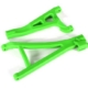 Brazos de suspensión, verdes, delanteros (derechos), de alta resistencia (superior (1)/inferior (1))