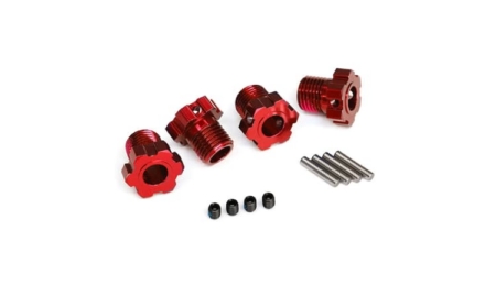 Hexágonos Traxxas estriados 17mm (anodizado rojo) (4pcs) TRX8654R