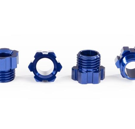 Tuerca de eje de mangueta, aluminio (anodizado azul) (4)