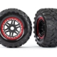 Neumáticos y ruedas, ensamblados, pegados (ruedas negras, rojas estilo beadlock, neumático Maxx MT)