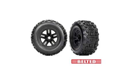 Ruedas Traxxas Sledge negras de 3,8" Sledgehammer (2pcs) TRX9573