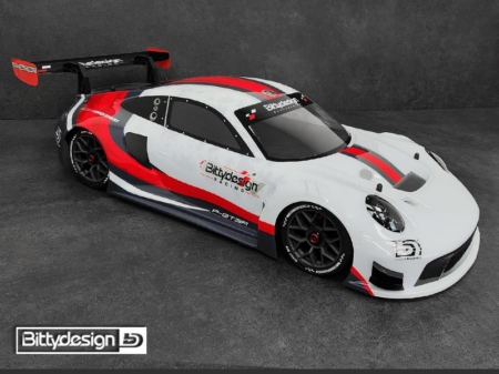Bittydesign P-GT3R 1/7 Carrocería prepintada para ARRMA Infraction/Limitless, precortada, 1,5 mm