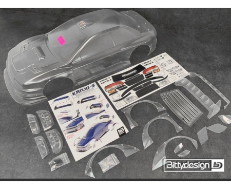Bittydesign KANJO-S 1/7 cuerpo transparente para ARRMA Felony, precortado, 1,5 mm