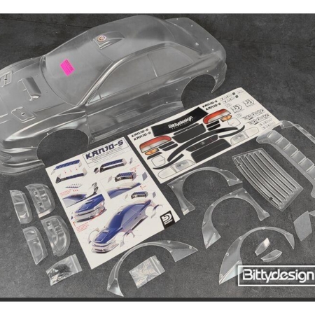 Bittydesign KANJO-S 1/7 cuerpo transparente para ARRMA Felony, precortado, 1,5 mm