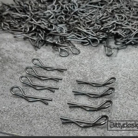 Kit de clips para carrocería Bittydesign, escala grande 1/5 - 1/7 - 1/8, 8 piezas (4x izquierda + 4x derecha) - Negro