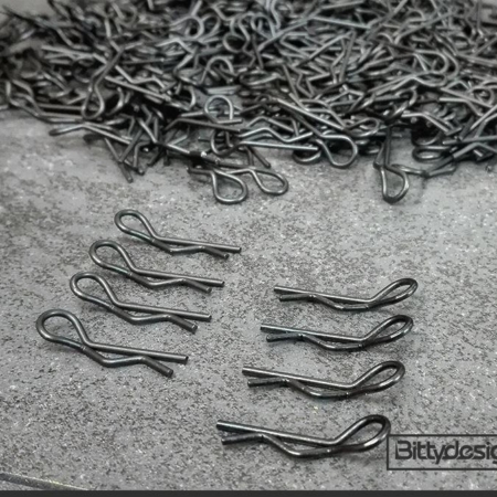 Kit de clips de carrocería Bittydesign 1/10 (8 piezas, 4 izquierdos y 4 derechos), color negro