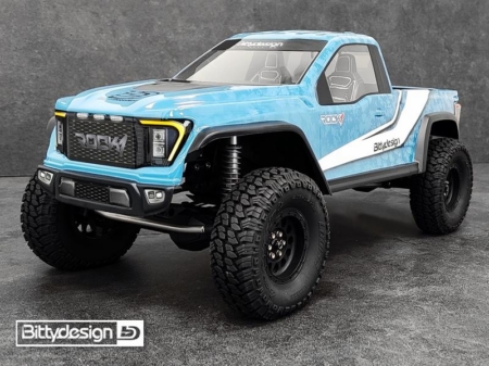 Carrocería transparente Bittydesign ROCK1 1/10 para todos los modelos con distancia entre ejes de 313 mm, precortada, 1 mm